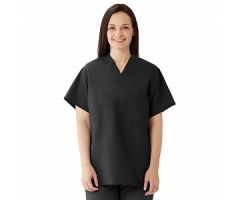 ComfortEase Unisex Reversible Scrub Top with 2 Pockets, Black, Size 4XL, Color Code