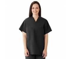 ComfortEase Unisex Reversible Scrub Top with 2 Pockets, Black, Size L, Color Code