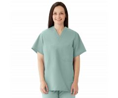 ComfortEase Unisex Reversible Scrub Top with 2 Pockets, Seaspray, Size 4XL, Color Code