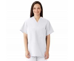 ComfortEase Unisex Reversible Scrub Top with 2 Pockets, White, Size 2XL, Color Code