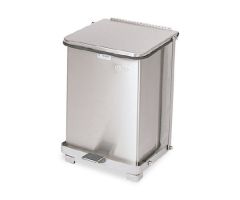Trash Can Rubbermaid Commercial Defenders 7 gal. Square Silver Stainless Steel Step On