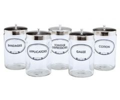 Sundry Jar Grafco Glass Transparent Glass Jars, Polished Aluminum Cover 4.25 X 7 Inch 921544