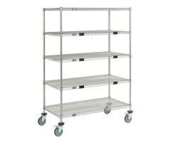 Nexel  Wire Shelf Exchange Cart with 5 Open Shelves