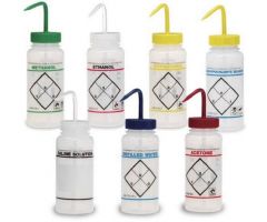 Safety Wash Bottle Sodium Hypochlorite Label Plastic 500 mL (16 oz.)