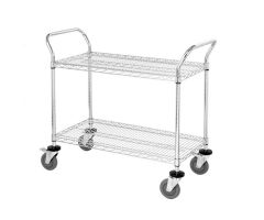 Wire Utility Cart, 2-Shelf