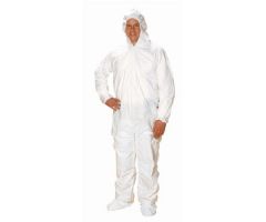 Coverall with Hood and Boot Covers Critical Cover  ComforTech  Large White Disposable NonSterile