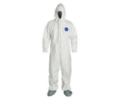 Coverall with Hood Dupont  Tyvek  400 Large White Disposable NonSterile