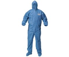 Coverall with Hood and Boot Covers KleenGuard A60 3X-Large Blue Disposable NonSterile