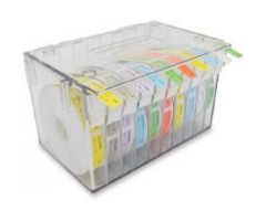 Blank Label / Tape PDC 5 X 5-1/2 X 8-1/4 Inch Desktop Manual Pull Holds up to 10 Rolls For use with Medical Labels
