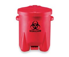 Medical Waste Receptacle Eagle 6 gal. Round Red HDPE Step On