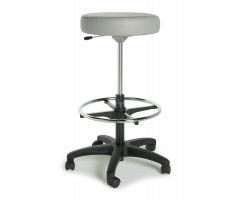 Phys. Stool Blk Base, Foot Ring Tea Leaf
