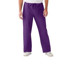 ComfortEase Unisex Nonreversible Drawstring Cargo Scrub Pants with Medline Color-Coding, Size L Regular Inseam, Rich Purple