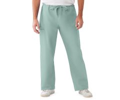 ComfortEase Unisex Nonreversible Drawstring Cargo Scrub Pants with Medline Color-Coding, Size M Tall Inseam, Seaspray