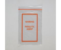 Warning Paralytic Agent Bags, 6 x 9