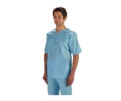 Scrub Shirt 2X-Large Blue Without Pockets Short Sleeve Unisex