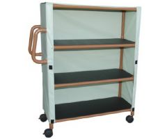 3 Shelf Linen Cart WoodTone Signature Line 4TW Caster 125 lbs. 3 Shelves 20 X 45 Inch