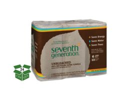 Natural Unbleached 100% Recycled Paper Towel Rolls, 11 x 9, 120 SH/RL, 24 RL/CT