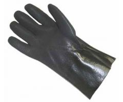 Chemical Protection Glove Fisherbrand One Size Fits Most PVC / Jersey Black 12 Inch Gauntlet Cuff NonSterile