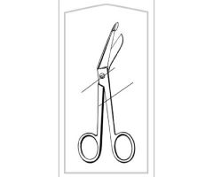 Bandage Scissors Econo Lister 7-1/4 Inch Length Floor Grade Stainless Steel Sterile Finger Ring Handle Angled Blunt Tip / Blunt Tip