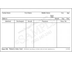 Patient Index Card - White