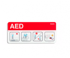 HeartStart AED Awareness Placard, red