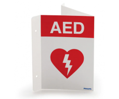 HeartStart AED Wall Sign, red