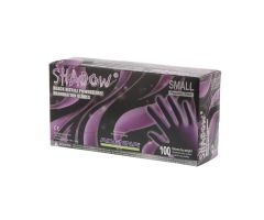 Shadow Nitrile Exam Gloves Small Black Non-Sterile, 100/Box