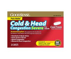 GoodSense Cold & Head Congestion Severe Cool Caplets 24 Ct