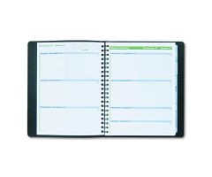 Action Planner Weekly Appointment Book with Black Cover, 2-Page, 8-1/8" x 10-7/8"