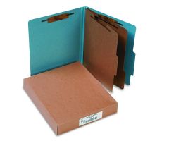 Pressboard 6-Section Letter-Sized Classification Folders, Sky Blue