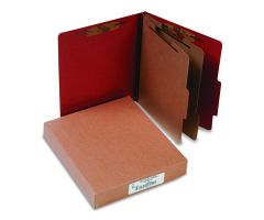 Pressboard 6-Section Letter-Sized Classification Folders, Earth Red