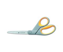 Titanium-Bonded Gray and Yellow Bent Scissors, 8"