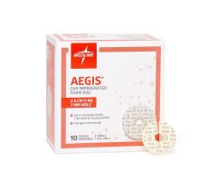 Aegis CHG-Impregnated 1" Foam Disk Peel-Open Dressing with 7 mm Hole
