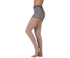Juzo 4410AGSB 15-20 mmHg Basic Thigh High w/ Silicone-Open Toe-III-BLK