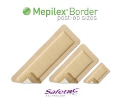 Mepilex Border Self-Adherent Absorbent Foam Dressing with Safetac Technology, 4" x 10" (10 x 25 cm)