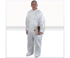 AlphaGuard Coveralls with Elastic Wrists, Ankles and Back, White, Size 8XL