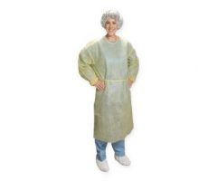 Critical Cover BarrierTech Lightweight Wraparound Cover Gown with Elastic Wrists, Yellow, Universal