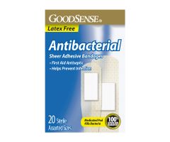GoodSense Antibacterial Sheer Adhesive Assorted Sizes 20 Ct