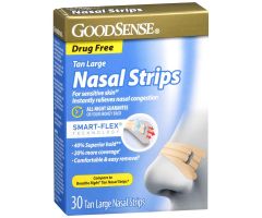 GoodSense Nasal Strips Latex Free Double Bridge Large Tan 30 Ct