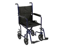 Drive Medical Lightweight Transport Wheelchair-19" Seat-Blue