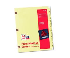Preprinted Laminated Tab Dividers with Copper Reinforced Holes, 25-Tab, Letter