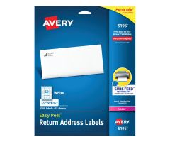 Easy Peel Mailing Address Labels, Laser, 2/3" x 1-3/4", White, 60 Labels / Sheet