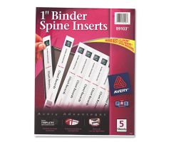 1" Binder Spine Inserts, 8 Inserts / Sheet, 5 Sheets / Pack