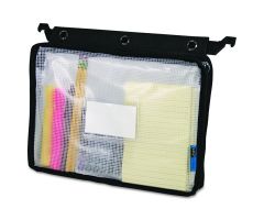 Expanding Zipper Pouch, 13" x 9-1/4", Clear / Black