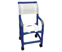 BLUE shower chair 15" small adult or pediatric needs open front seat