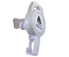 Non Magnetic Badge Reel with Plastic Clip-MRIequip.com Logo -White-Each