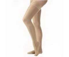 Unisex Relief Thigh-High Firm Compression Stockings, Small, Beige