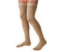 Unisex Relief Thigh-High Extra-Firm Compression Stockings, Small Beige
