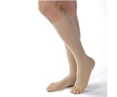 Women's Opaque Knee-High Compression Stockings, Open Toe, Large