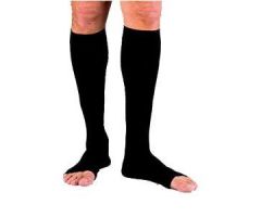 Men Knee-High Firm Compression Socks, Open Toe, Large